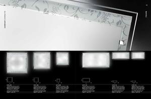 Perenz Plafoniera rettangolare grande di design moderno in vetro bianco satinato Frame Bianco