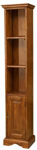 Piccola libreria in legno massello di tiglio finitura noce L40xPR30xH196 cm. Made in Italy