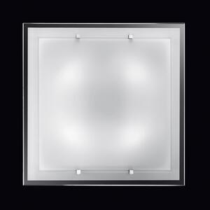 Perenz Plafoniera grande quadrata in vetro bianco satinato di design moderno - Frame