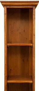 Piccola libreria in legno massello di tiglio finitura noce L40xPR30xH196 cm. Made in Italy