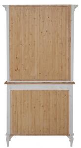 Credenza in legno massello di tiglio struttura bianca piano finitura naturale L100xPR38xH200 cm. Made in Italy