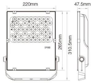 Proiettore LED 50W RGB+CCT IP66 Angolo 25°, Dimmerabile - 2.4GHz Colore RGB+CCT