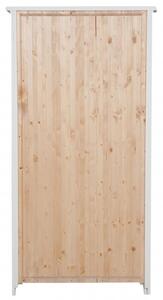 Vetrina Credenza Country in legno massello di tiglio finitura bianca anticata L68xPR25xH130 cm. Made in Italy