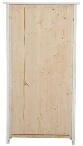 Vetrina Credenza Country in legno massello di tiglio finitura bianca anticata L68xPR25xH130 cm. Made in Italy