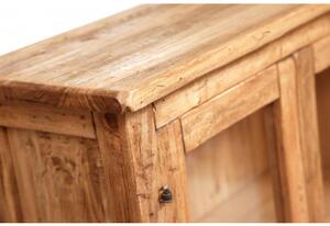 Vetrina Country in legno massello di tiglio finitura naturale L68xPR25xH130 cm. Made in Italy