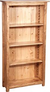 Piccola libreria Country in legno massello di tiglio finitura naturale L68xPR25xH130 cm. Made in Italy
