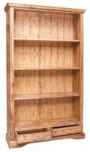 Libreria Country in legno massello di tiglio finitura naturale L109xPR36xH180 cm. Made in Italy