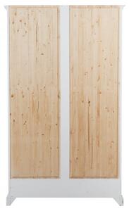 Vetrina Country in legno massello di tiglio finitura bianca anticata L109xPR36xH180 cm. Made in Italy
