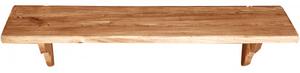 Mensola da parete in legno massello d tiglio finitura naturale L90xPR22xH22 cm Made in Italy
