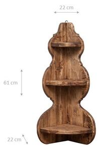 Mensola angolare da parete in legno massello d tiglio finitura naturale L22xPR22xH61 cm Made in Italy