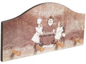 Appendino chocolat decorato anticato in legno
