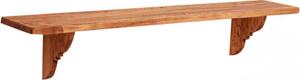 Mensola da parete in legno massello di tiglio finitura naturale L120xPR22xH22 cm Made in Italy