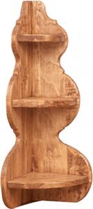 Mensola angolare da parete in legno massello d tiglio finitura naturale L22xPR22xH61 cm Made in Italy