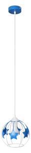 Lampadario a sospensione per bambini STARS 1xE27/15W/230V blu/bianco