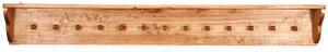 Attaccapanni a mensola in legno massello di tiglio finitura naturale L200xPR22xH27 cm. Made in Italy