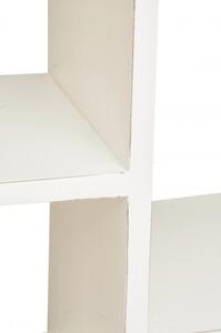 Libreria in legno massello di tiglio finitura bianca anticata L82xPR36xH201 cm. Made in Italy