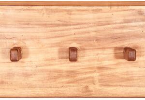 Attaccapanni a mensola in legno massello di tiglio finitura naturale L145xPR22xH27 cm. Made in Italy