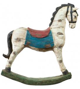 Cavallo a dondolo in ceramica dipinta L53xPR13,5XH55 cm