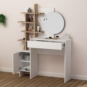 Skye Decor, Mup- Mup DTE, bianco, rovere, tavolini, 151x105x35 cm, 100% pannello di particelle rivestito in melamina
