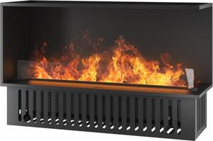 Caminetto a Vapore Acqueo da Incasso Corner R1200 con Fiamma Multicolore, Effetto 3D e Controllo App, Serbatoio 2.4l - 120cm Autorefill