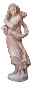 Statua invecchiata, in terracotta toscana 100% Made in Italy interamente Lavorata a Mano L37xPR40xH142 cm