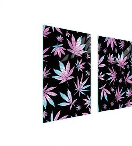 Piastre copri fornelli 2 pezzi 75x52 Vetroceramica copri piano cottura vetro tagliere fogliame viola