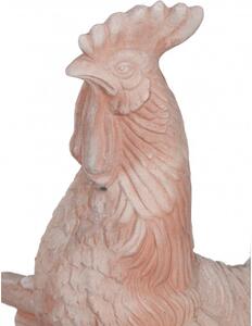 Gallo invecchiato, in terracotta toscana 100% Made in Italy interamente Lavorata a Mano L32xPR51xH70 cm