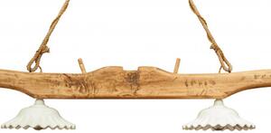 Giogo lampadario in legno massello di tiglio finitura naturale .Made in Italy
