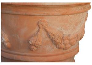 Conca festonata invecchiata, in terracotta toscana 100% Made in Italy interamente Lavorato a Mano diam.70xH52 cm