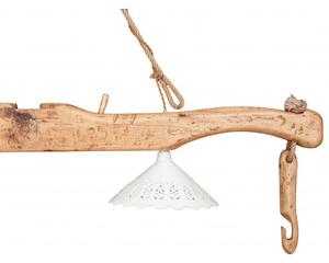 Giogo lampadario in legno massello di tiglio finitura naturale.Made in Italy