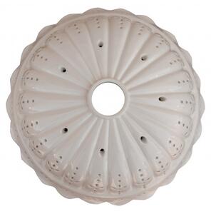 Piatto paralume in ceramica bianca traforata diam.31x10 cm
