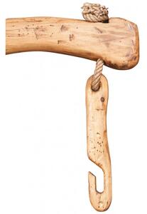 Giogo lampadario in legno massello di tiglio finitura naturale L161xPR31xH41 cm. Made in Italy