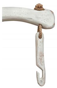 Giogo lampadario in legno massello di tiglio finitura bianca anticata Made in Italy