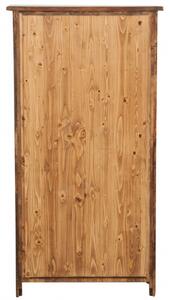 Vetrina Credenza Country in legno massello di tiglio finitura noce L68xPR25xH130 cm. Made in Italy