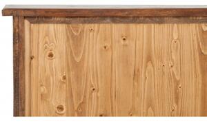 Vetrina Credenza Country in legno massello di tiglio finitura noce L68xPR25xH130 cm. Made in Italy