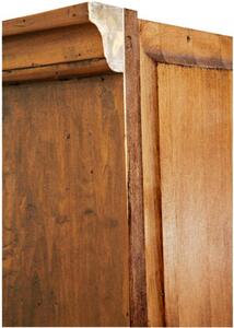 Vetrina Country in legno massello di tiglio finitura noce L109xPR36xH180 cm. Made in Italy