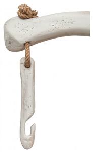 Giogo lampadario in legno massello di tiglio finitura bianca anticata L161xPR31xH41 cm. Made in Italy