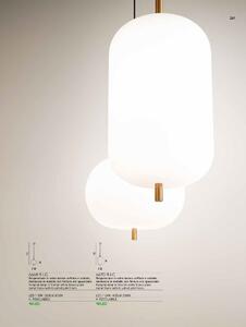 Perenz Sospensione a LED allungata moderna in metallo oro spazzolato e vetro Cirro Beige/Senape