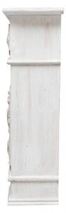 Cornice camino in legno finitura bianca anticata L121xPR28xH96 cm