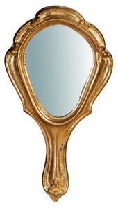 Specchiera a mano in legno finitura foglia oro anticato L11xPR1,5xH20 cm Made in Italy