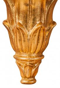Mensola a muro in legno finitura foglia oro L31xPR16xH29 cm Made in Italy