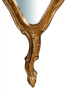 Specchiera a mano in legno finitura foglia oro anticato L14xPR1,5xH30 cm Made in Italy