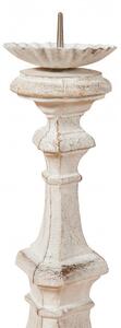 Candeliere in legno finitura bianca anticata. Made in Italy
