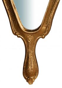 Specchiera a mano in legno finitura foglia oro anticato L15xPR1,5xH31 cm Made in Italy