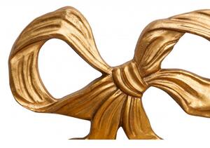 Decoro a forma di fiocco in legno finitura foglia oro anticato L56xPR4xH39 cm Made in Italy