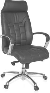 AMSTYLE XXL sedia direzionale Torino in vera pelle nera, meccanismo multiblock a 5 punti, sedia da ufficio fino a 150kg