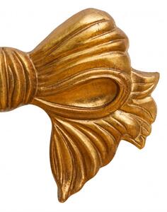 Decoro a forma di fiocco in legno finitura foglia oro anticato L67xPR7xH38 cm Made in Italy