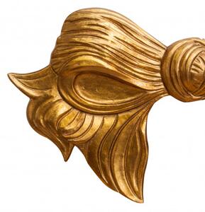 Decoro a forma di fiocco in legno finitura foglia oro anticato L87xPR7xH50 cm Made in Italy