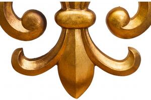 Decoro a forma di giglio in legno finitura foglia oro anticato L63xPR6xH48 cm Made in Italy
