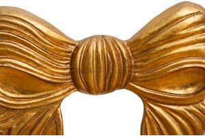 Decoro a forma di fiocco in legno finitura foglia oro anticato L67xPR7xH38 cm Made in Italy